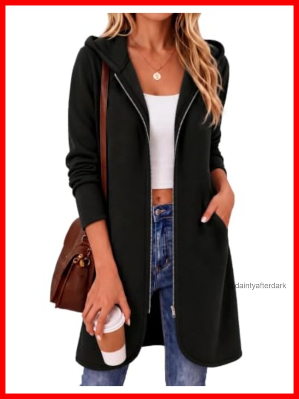 Zeagoo Womens Zip Up Hoodie Oversized Long Fleece Tunic Sweatshirt